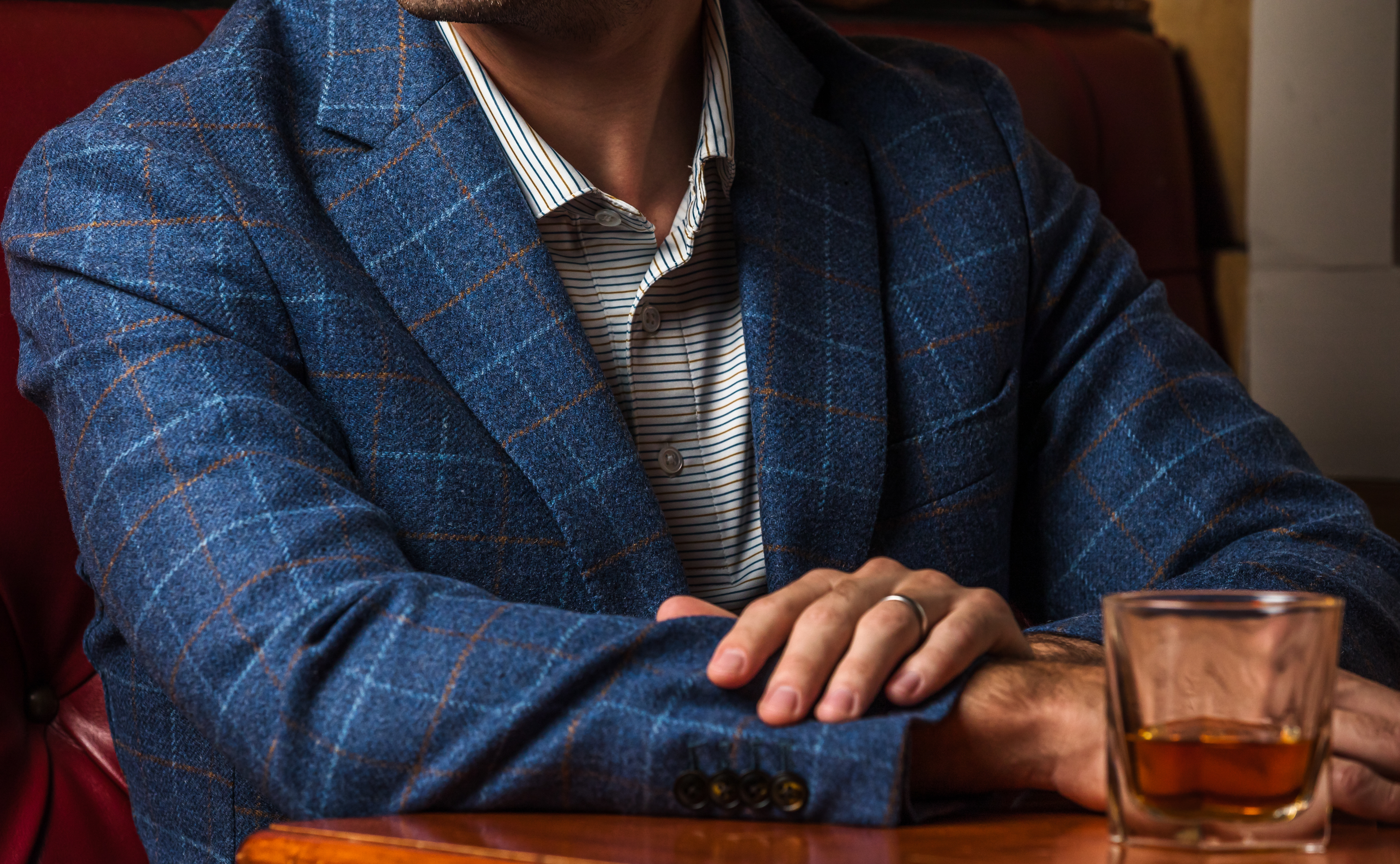 Navy plaid sports coat hot sale