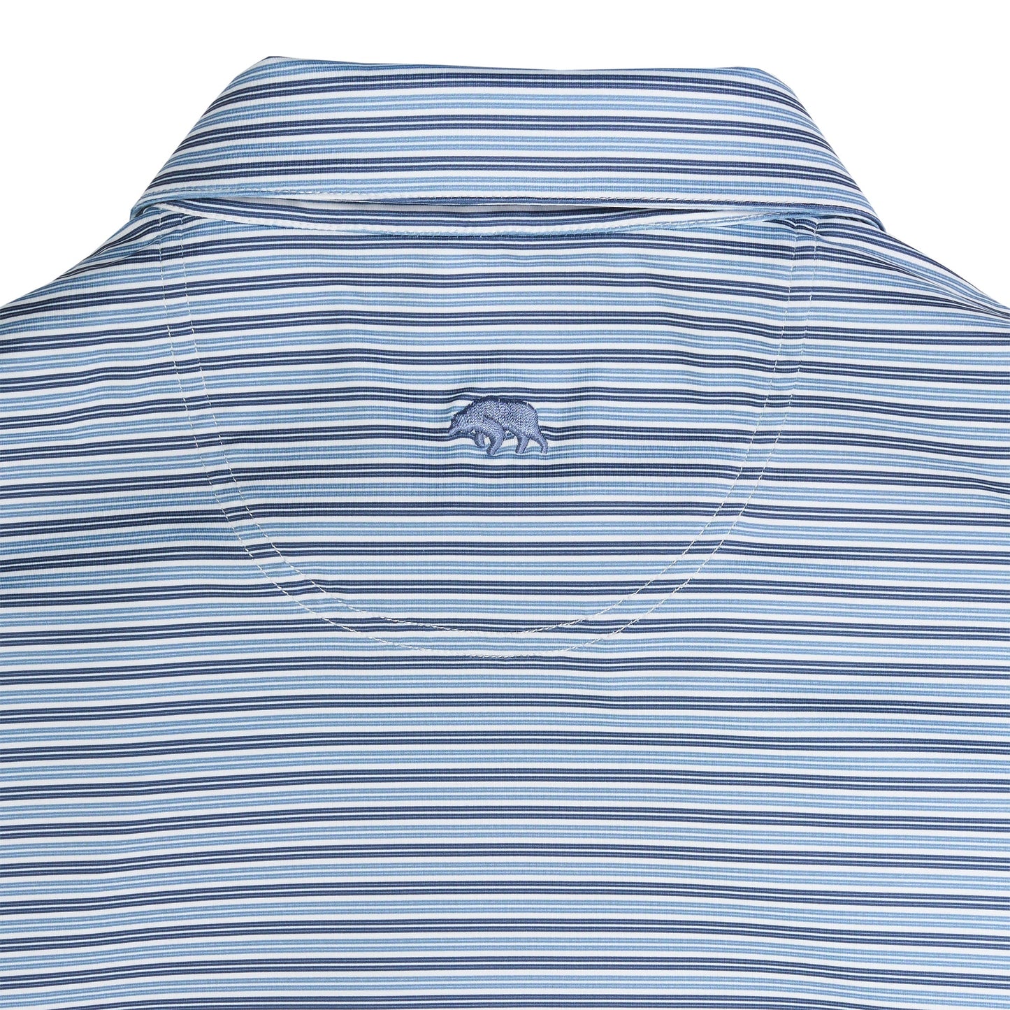 Wedge Stripe Performance Polo - Blue Indigo