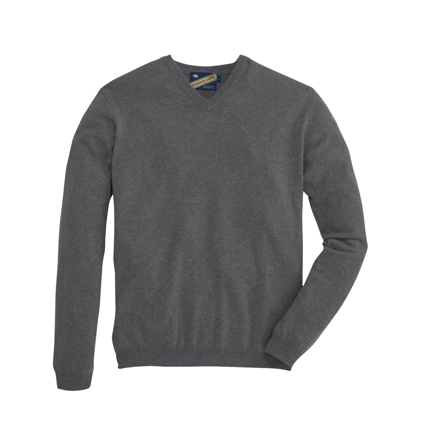 James V-Neck Cashmere Sweater - Heather Charcoal Grey