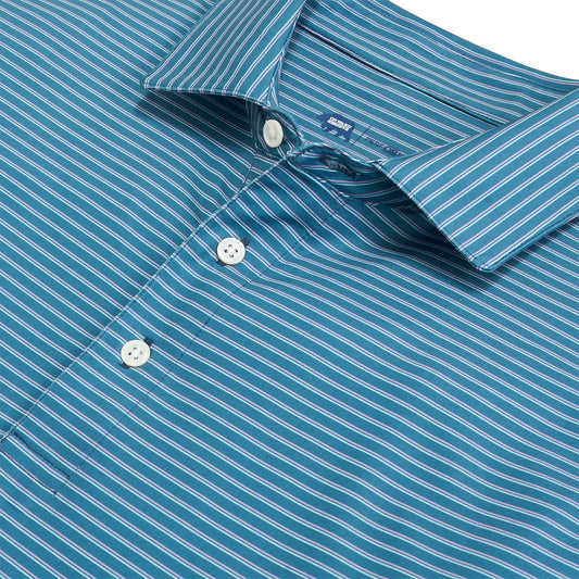 Scout Stripe Performance Polo - Captains Blue