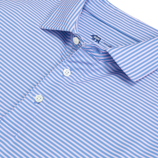 Echo Stripe Performance Polo - Heron