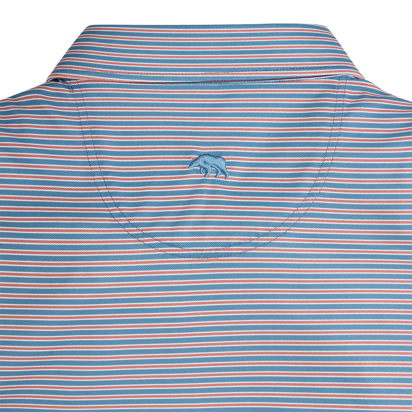 Trophy Stripe Performance Pique Polo - Captains Blue