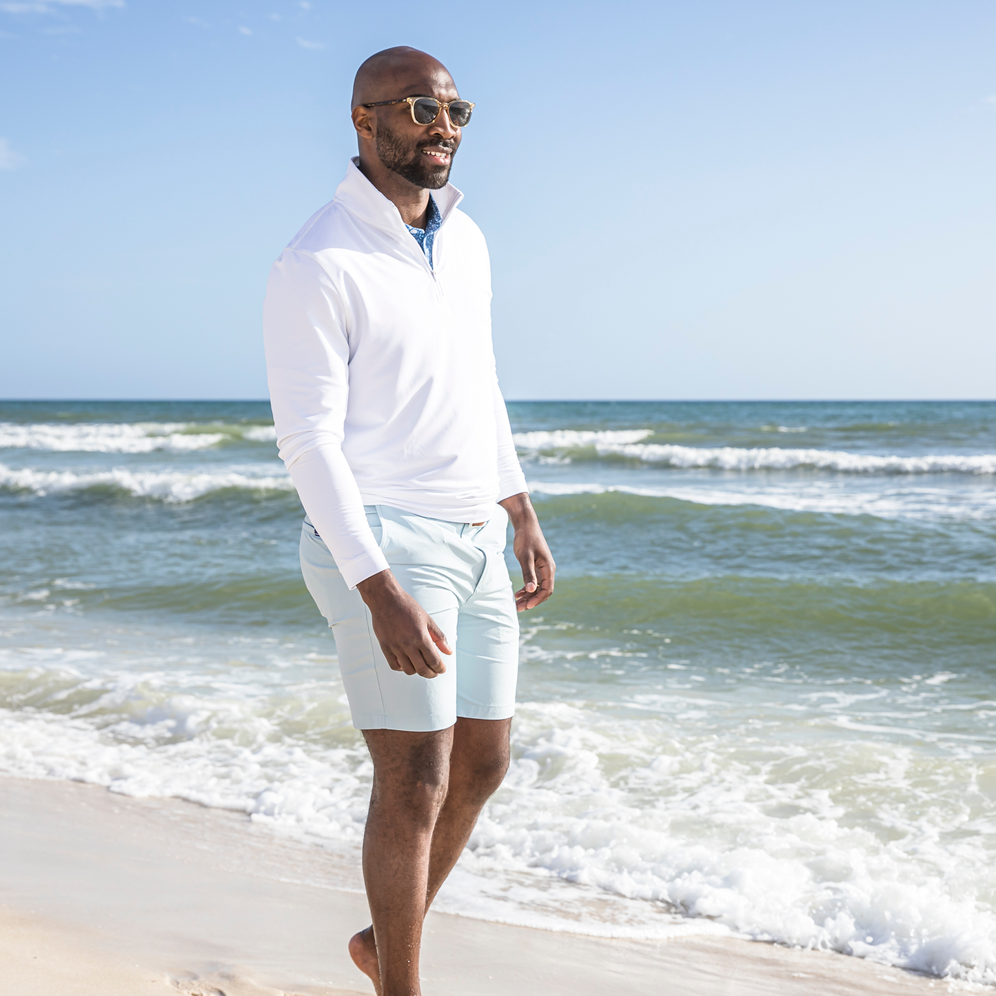 Flow 1/4 Zip Pullover - White