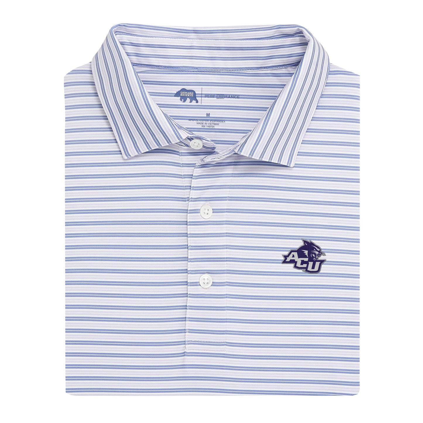 Abilene Christian Wedge Stripe Performance Polo