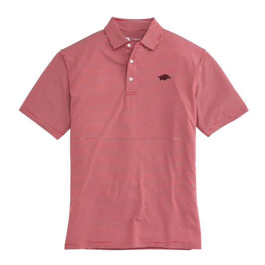 Arkansas Razorback Birdie Stripe Performance Polo - Crimson