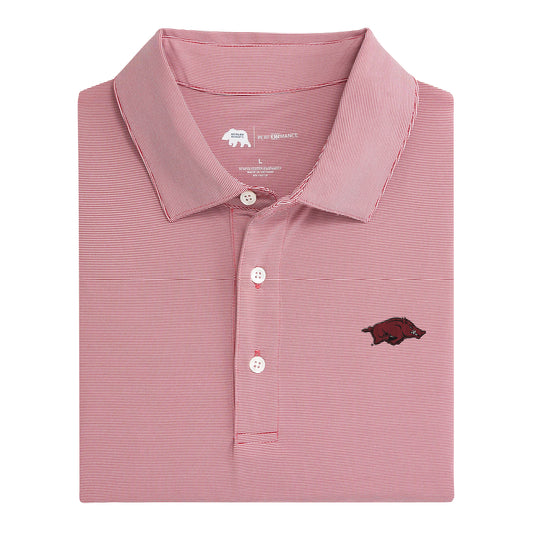 Arkansas Razorback Hairline Stripe Performance Polo