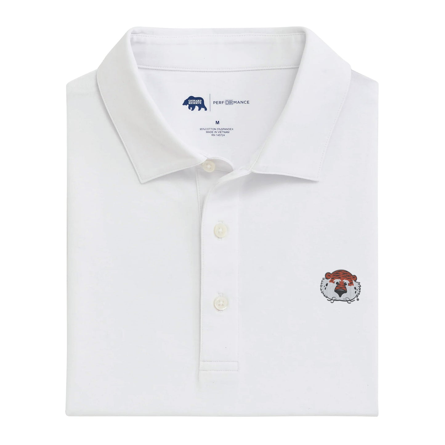 Aubie Solid Icon Polo - White