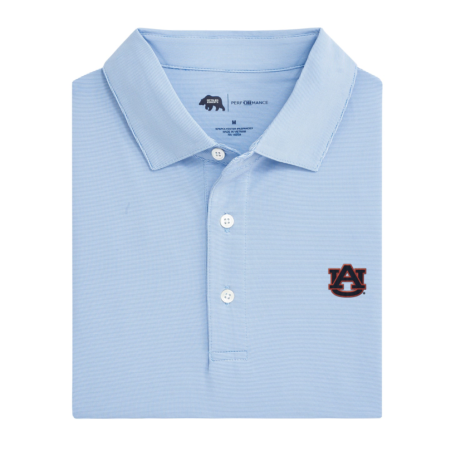 Hairline Stripe Auburn Performance Polo