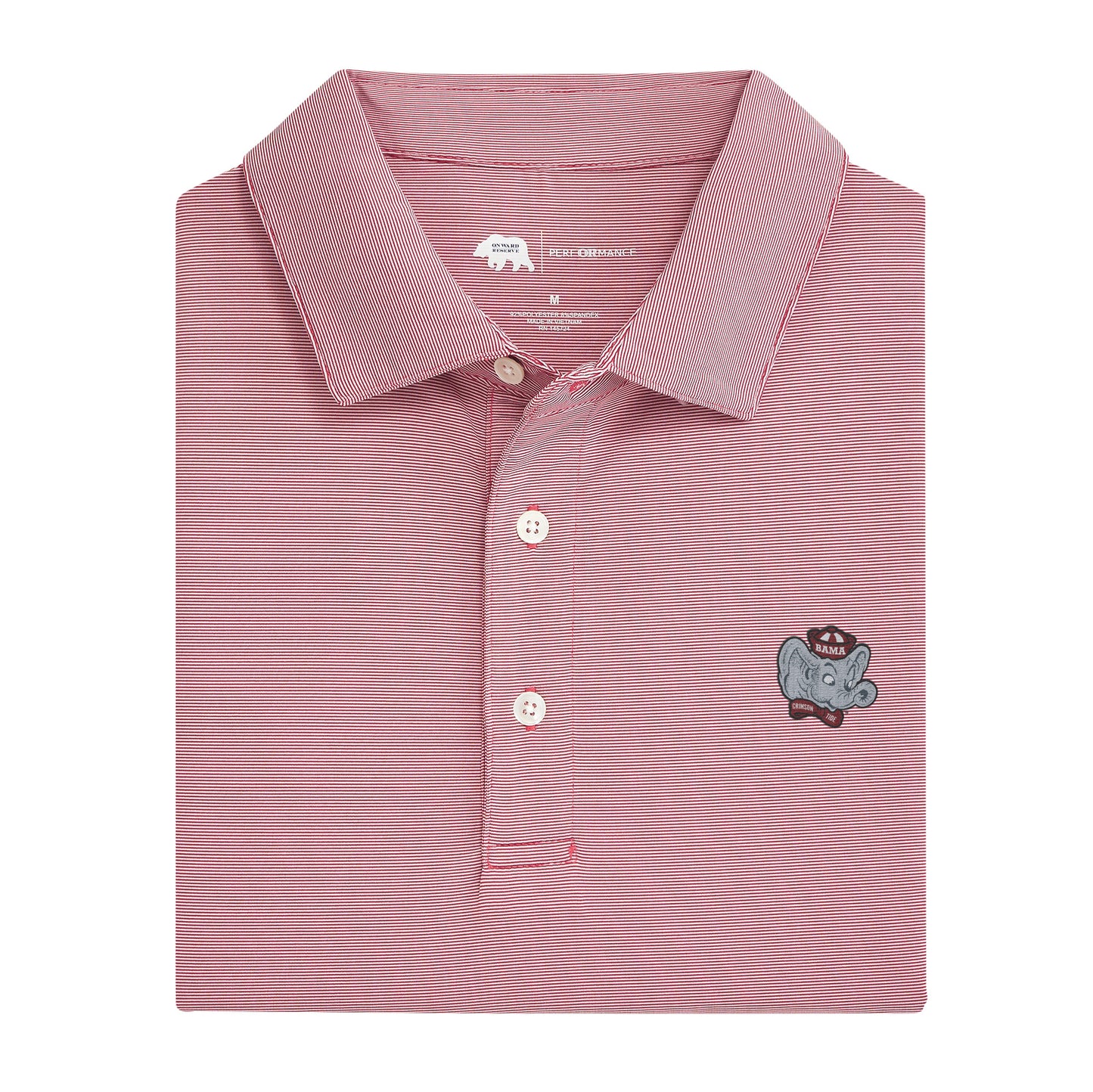 Big Al Hairline Stripe Performance Polo - Crimson