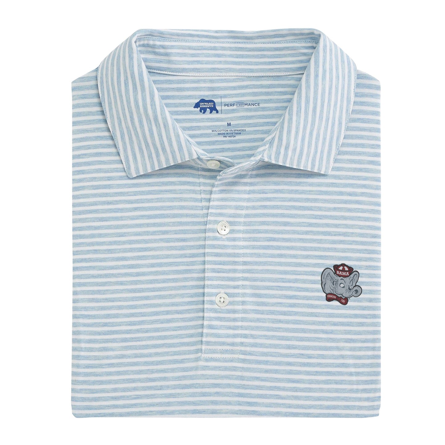 Big Al Row Stripe Icon Polo - Sky