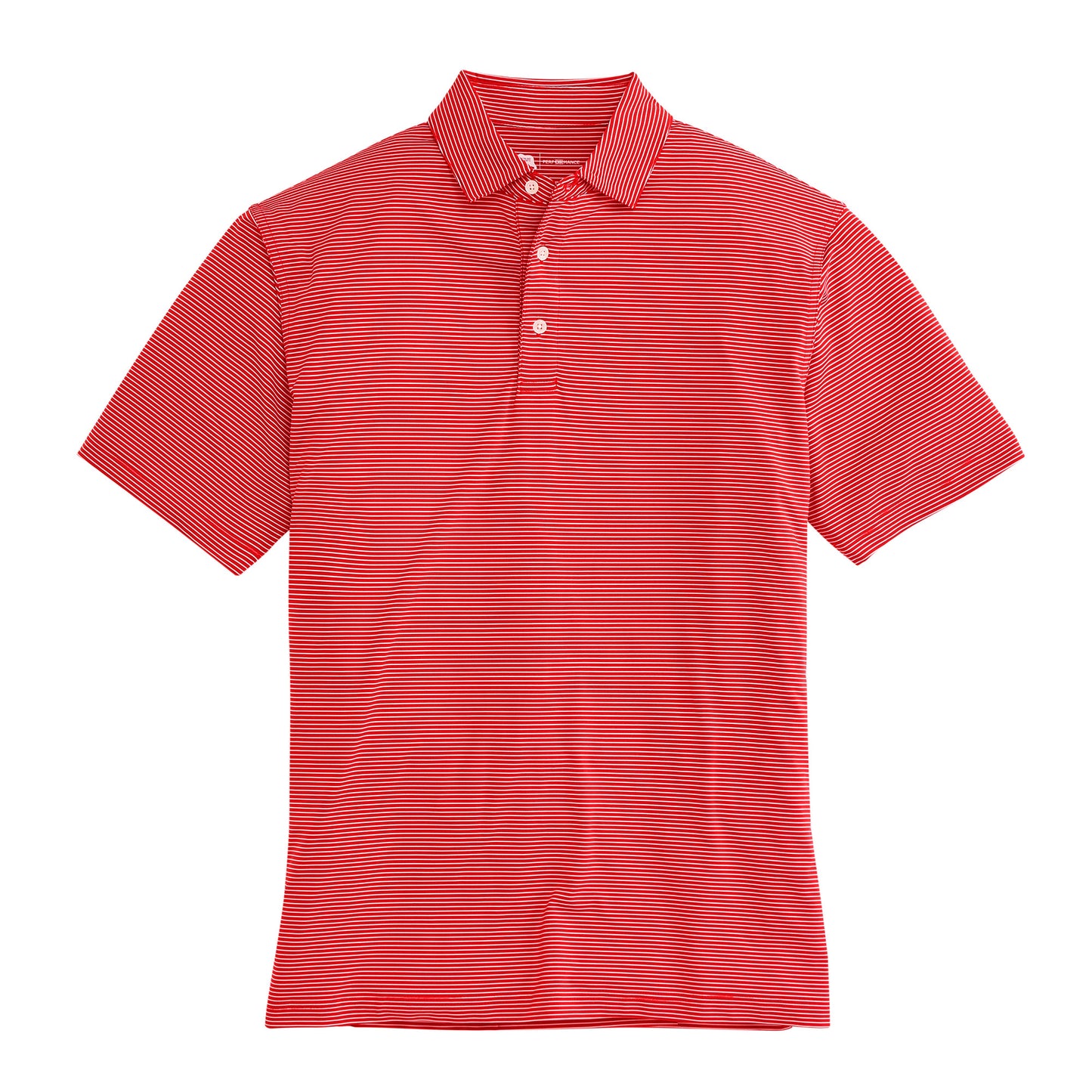 Birdie Stripe Performance Polo - Red/White
