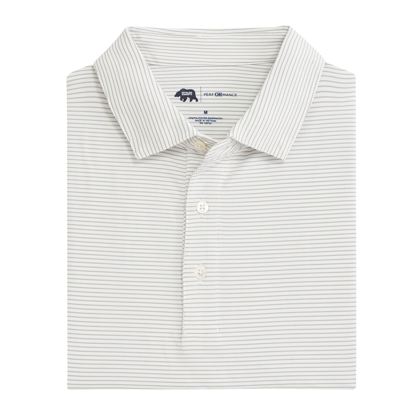 Birdie Stripe Performance Polo - Mirage Grey