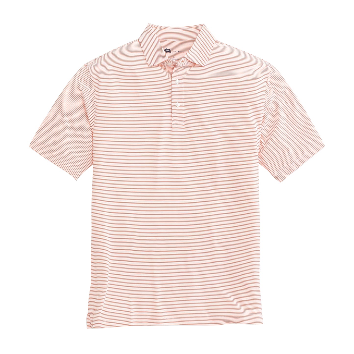 Birdie Stripe Performance Polo - White/Orange