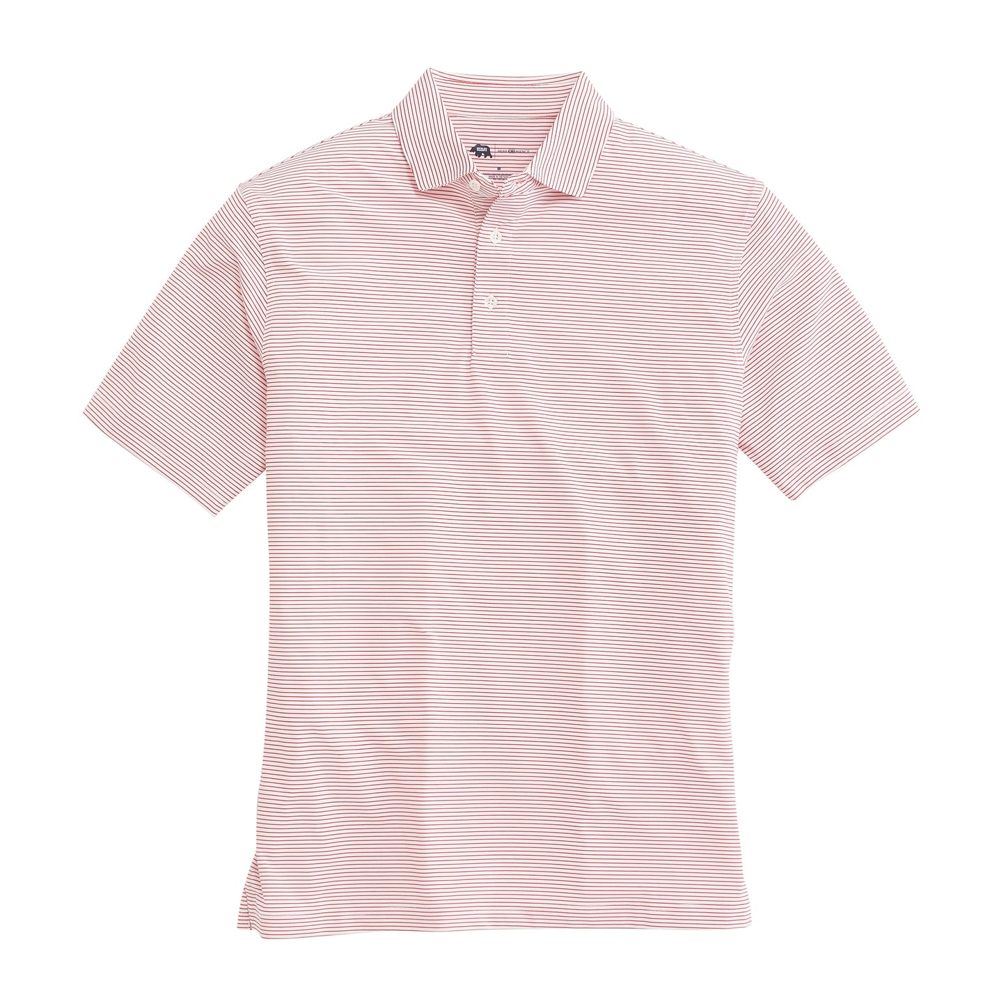 Birdie Stripe Performance Polo - White/Red