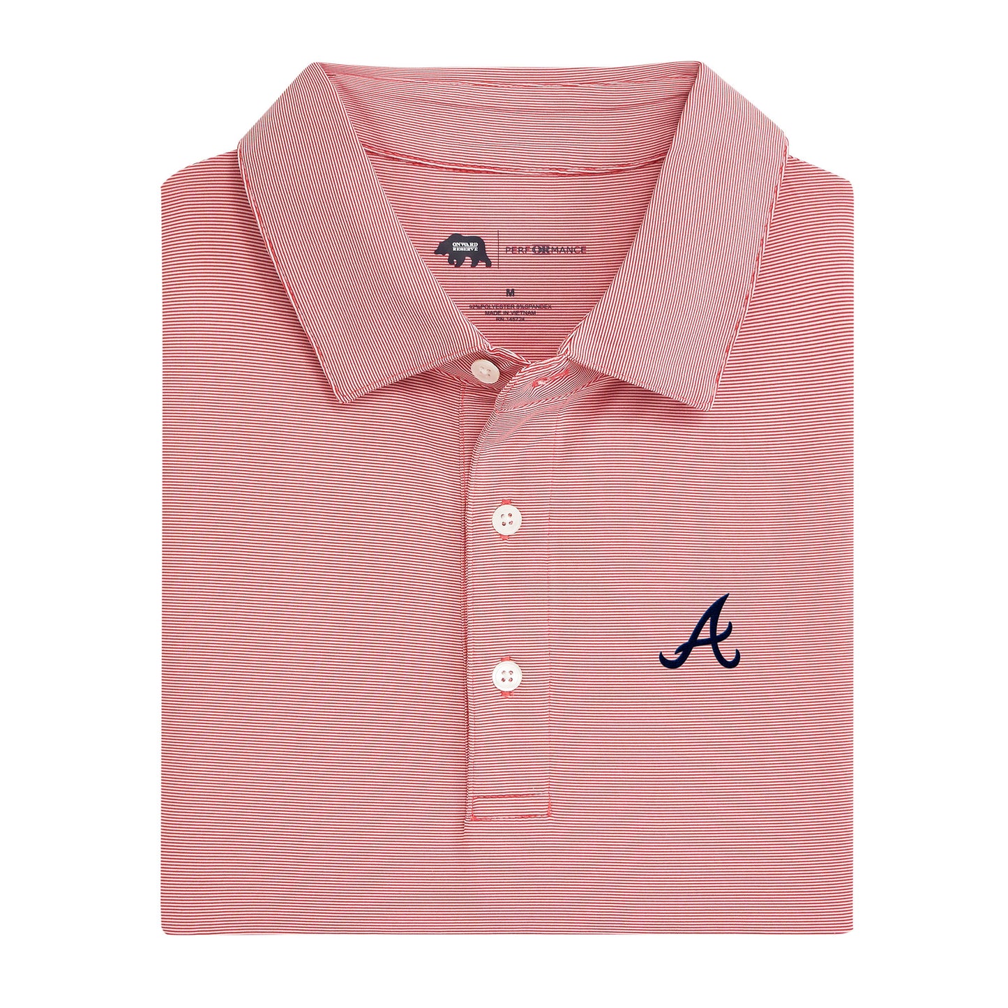 Atlanta Braves Hairline Stripe Performance Polo - Red