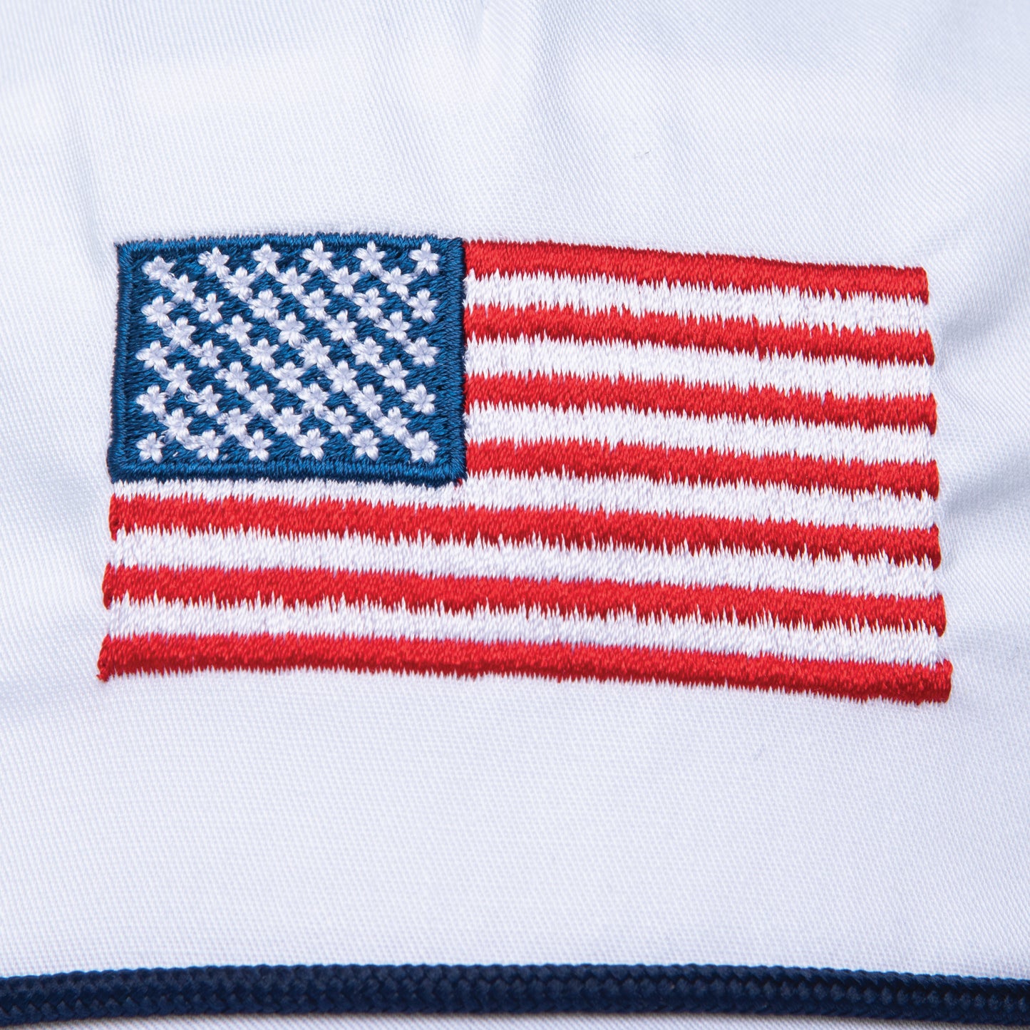 American Flag Rope Hat - White Hat / Navy Rope