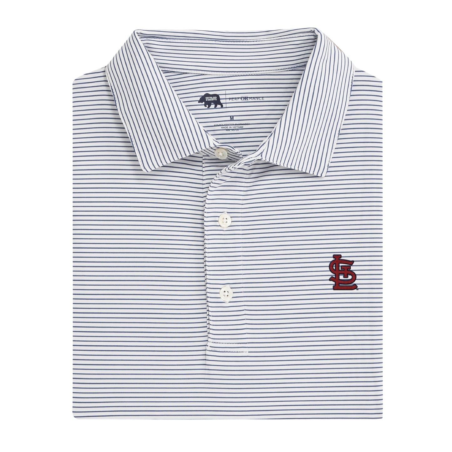 St. Louis Cardinals Birdie Stripe Performance Polo