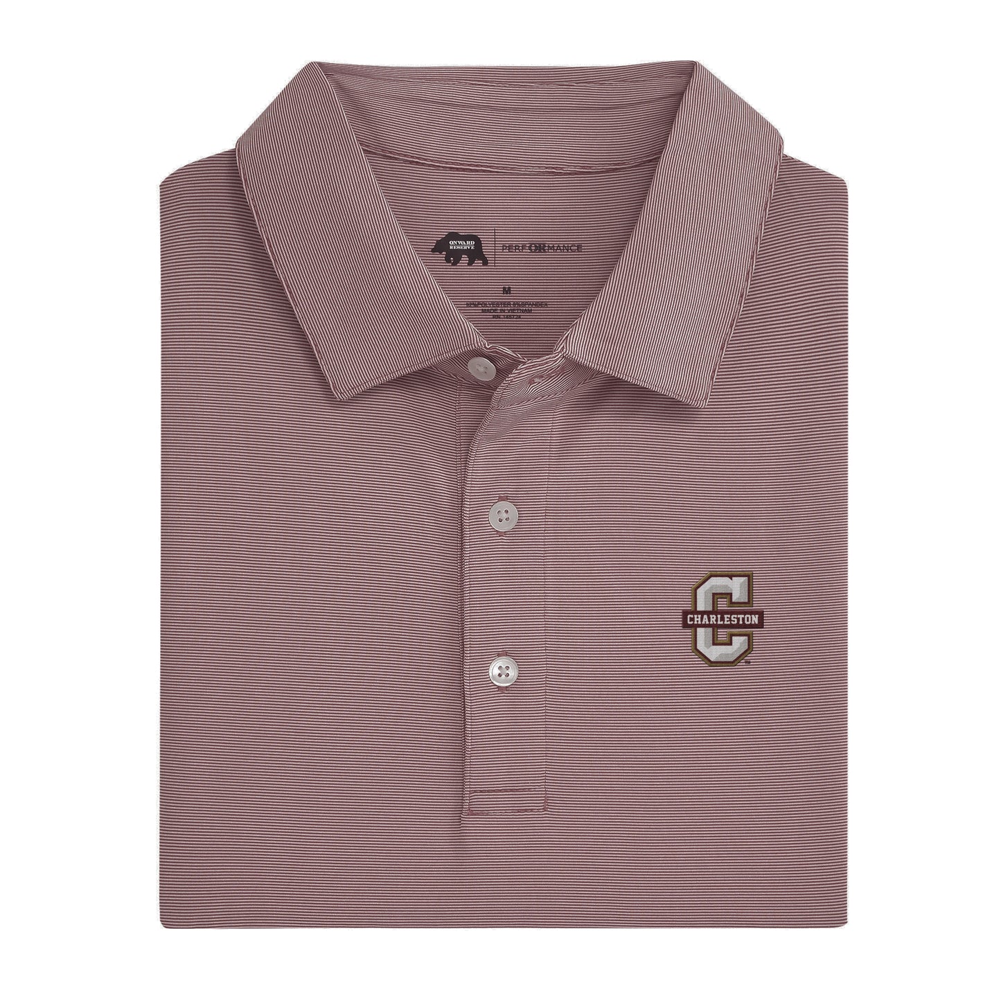 College Of Charleston Hairline Stripe Performance Polo