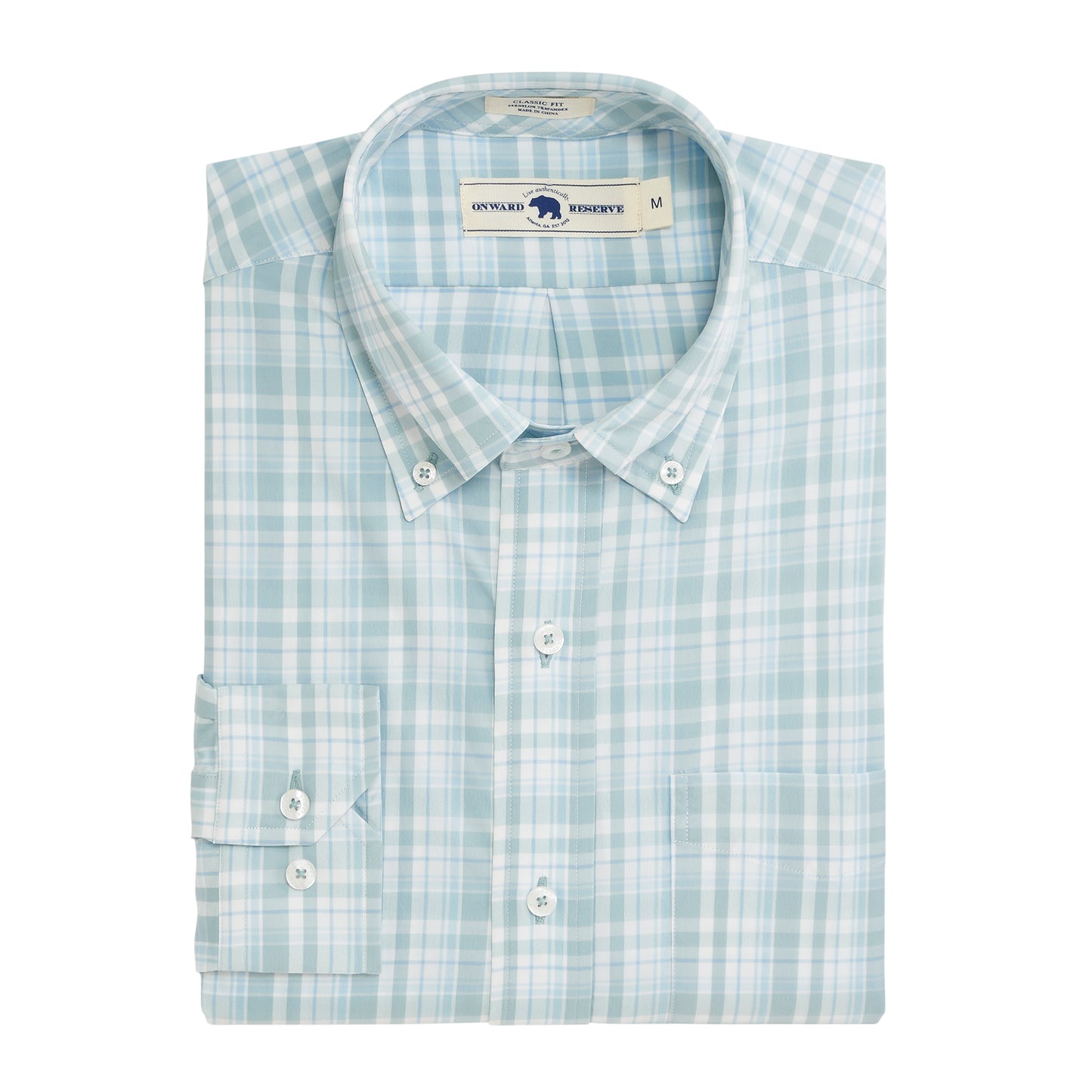 Norman Classic Fit Performance Button Down - Cloud