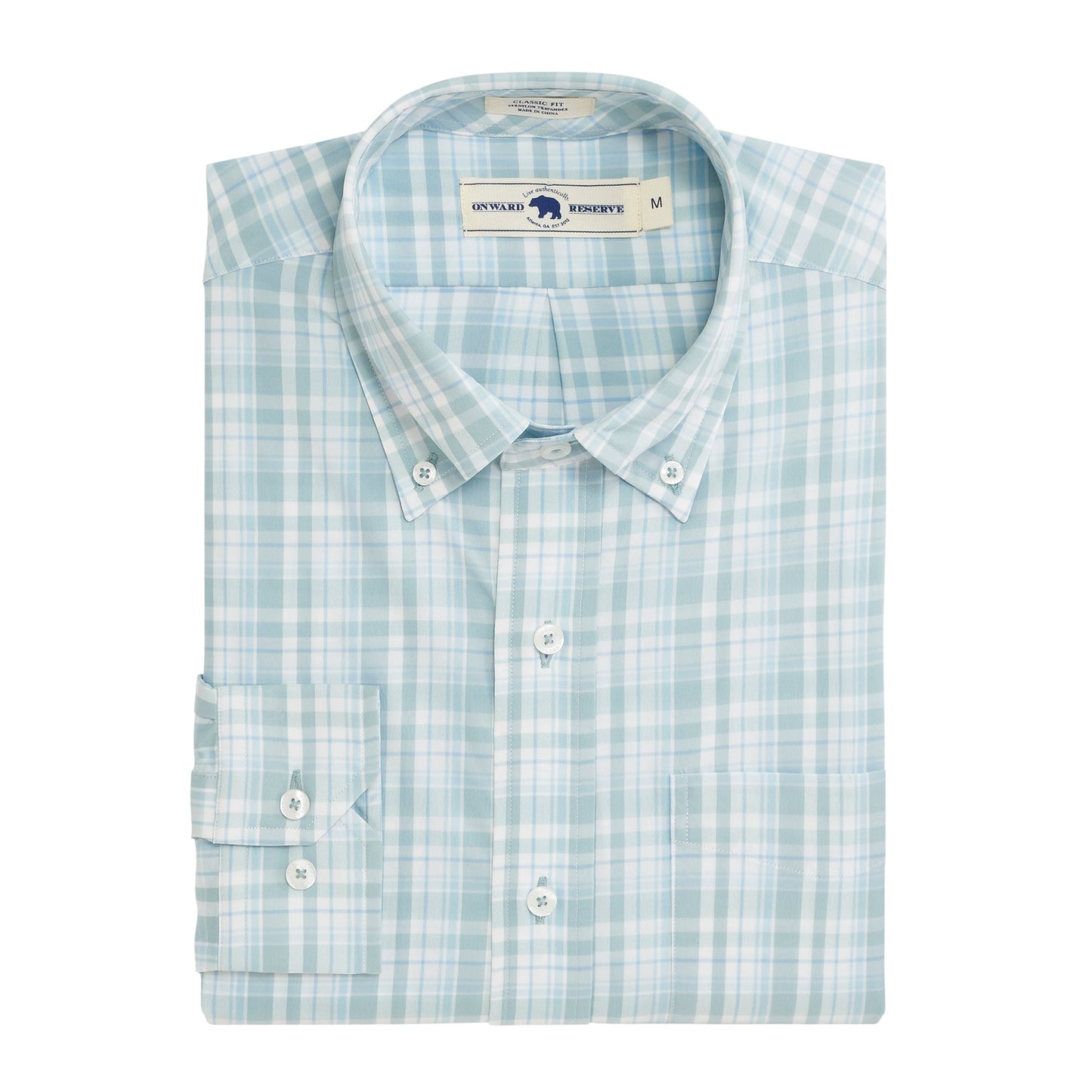 Norman Classic Fit Performance Button Down - Cloud