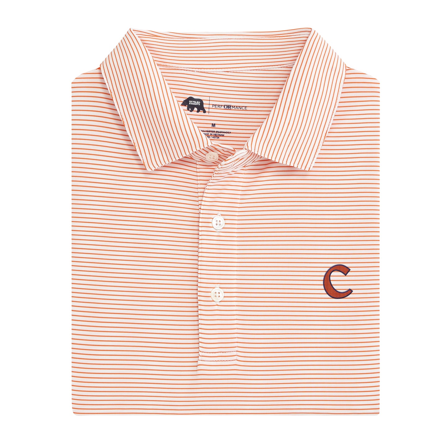 Clemson C Birdie Stripe Polo