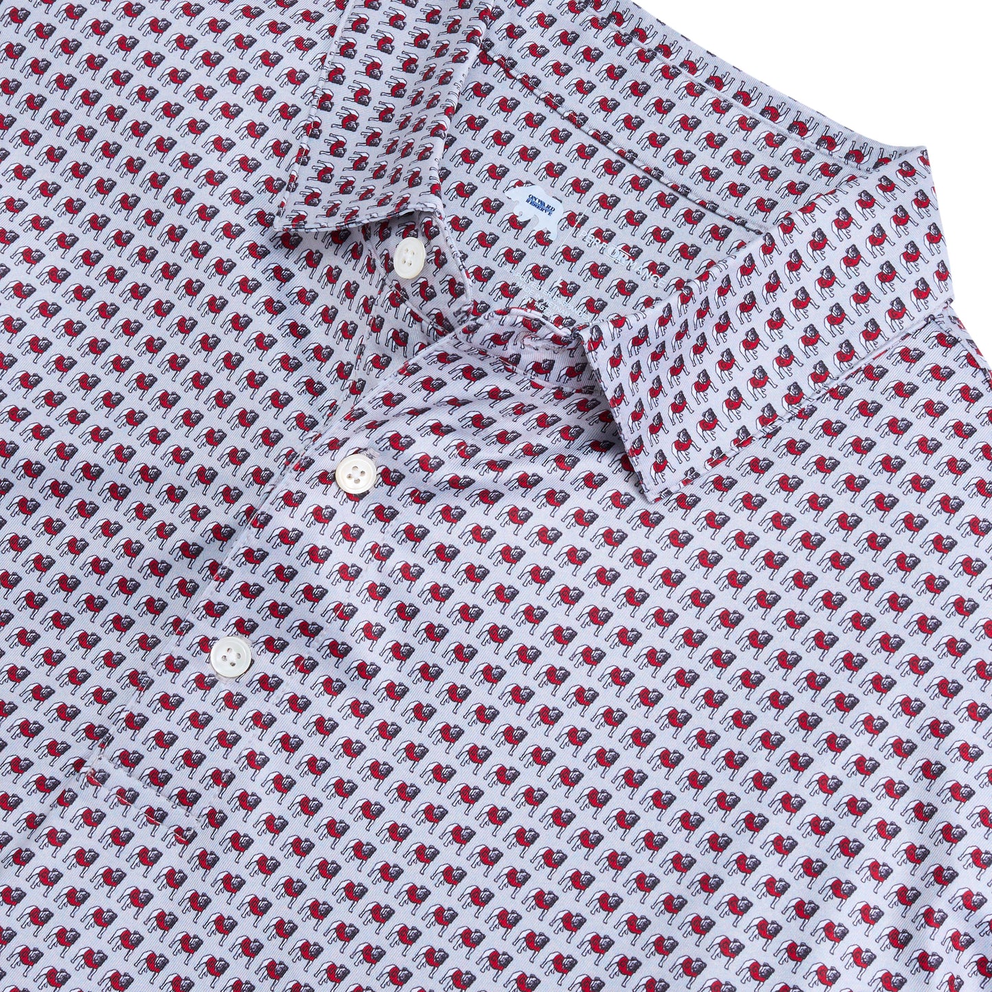 Standing Bulldog Printed Polo - Grey