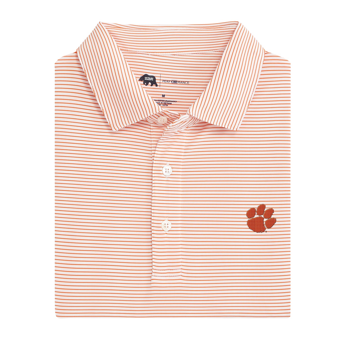 Clemson Paw Birdie Stripe Polo