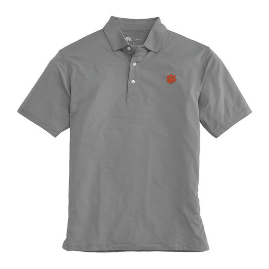 Clemson Paw Hairline Stripe Performance Polo - Nine Iron