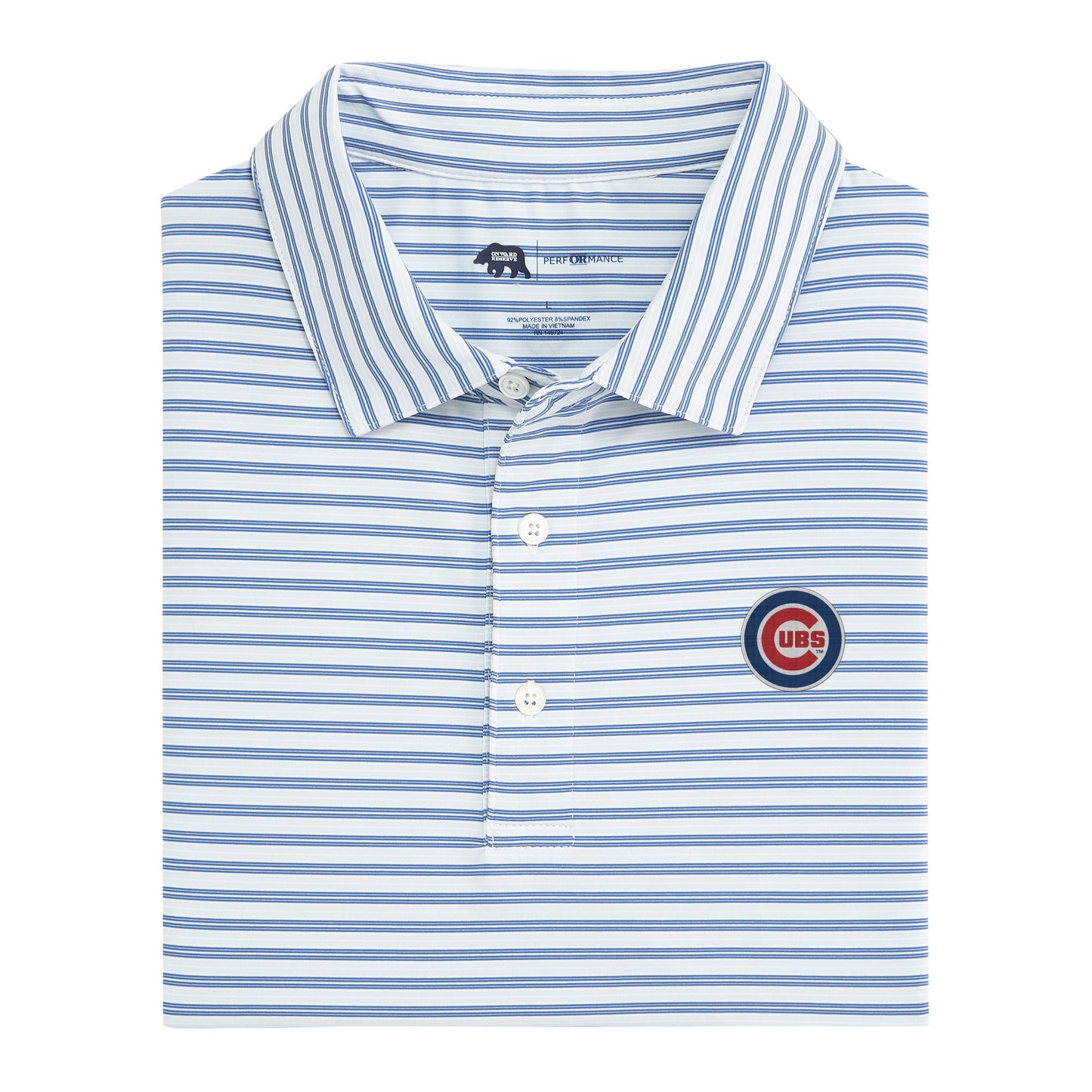 Chicago Cubs Wedge Stripe Performance Polo