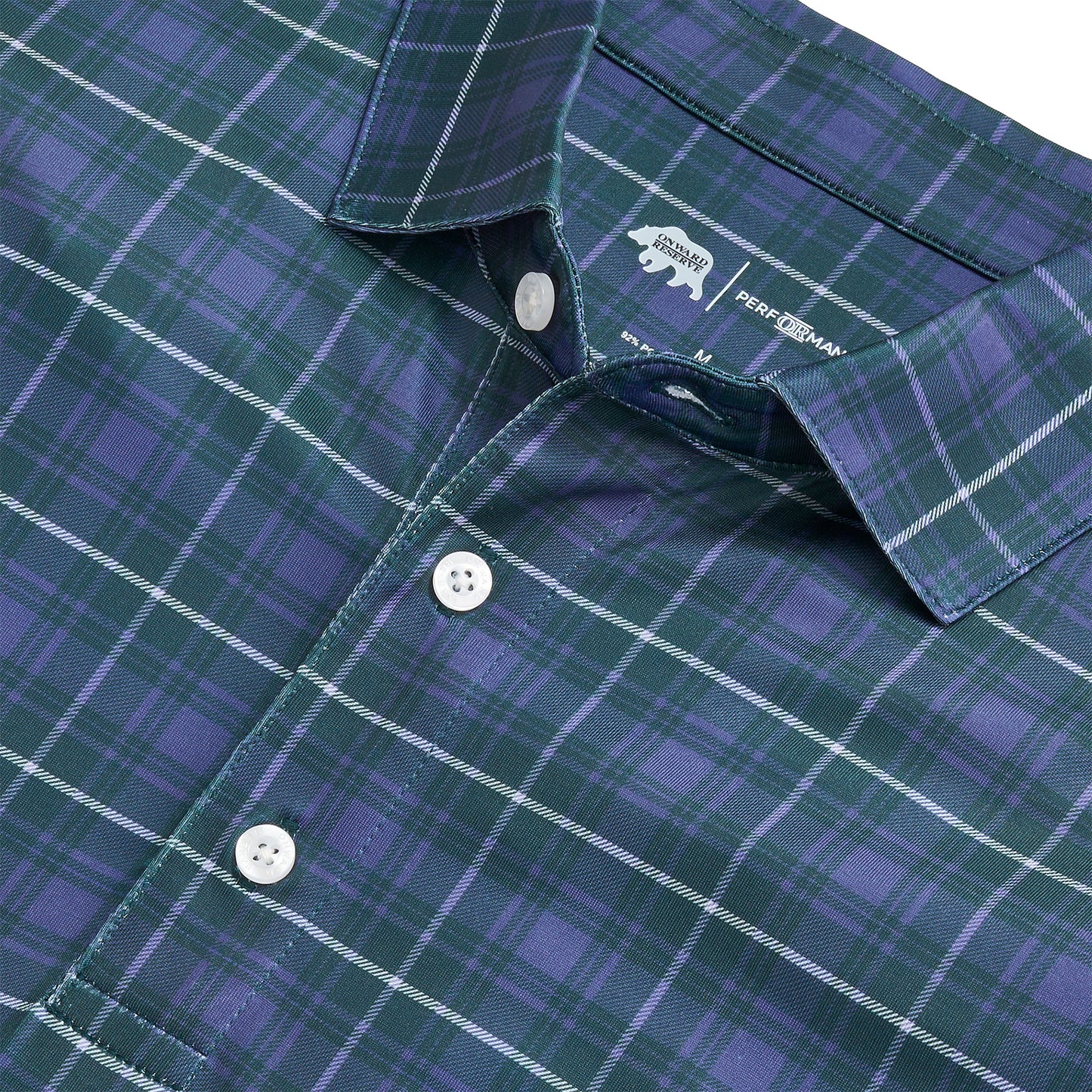 Dutton Plaid Printed Performance Polo