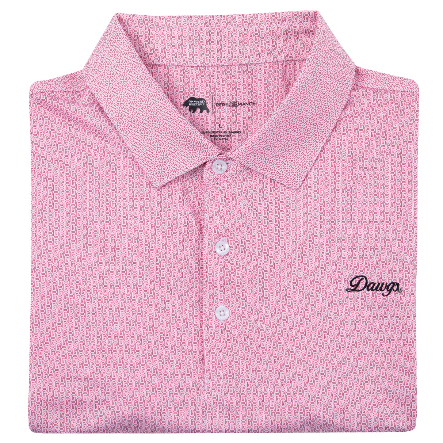 Georgia Vintage G Printed Performance Polo - White