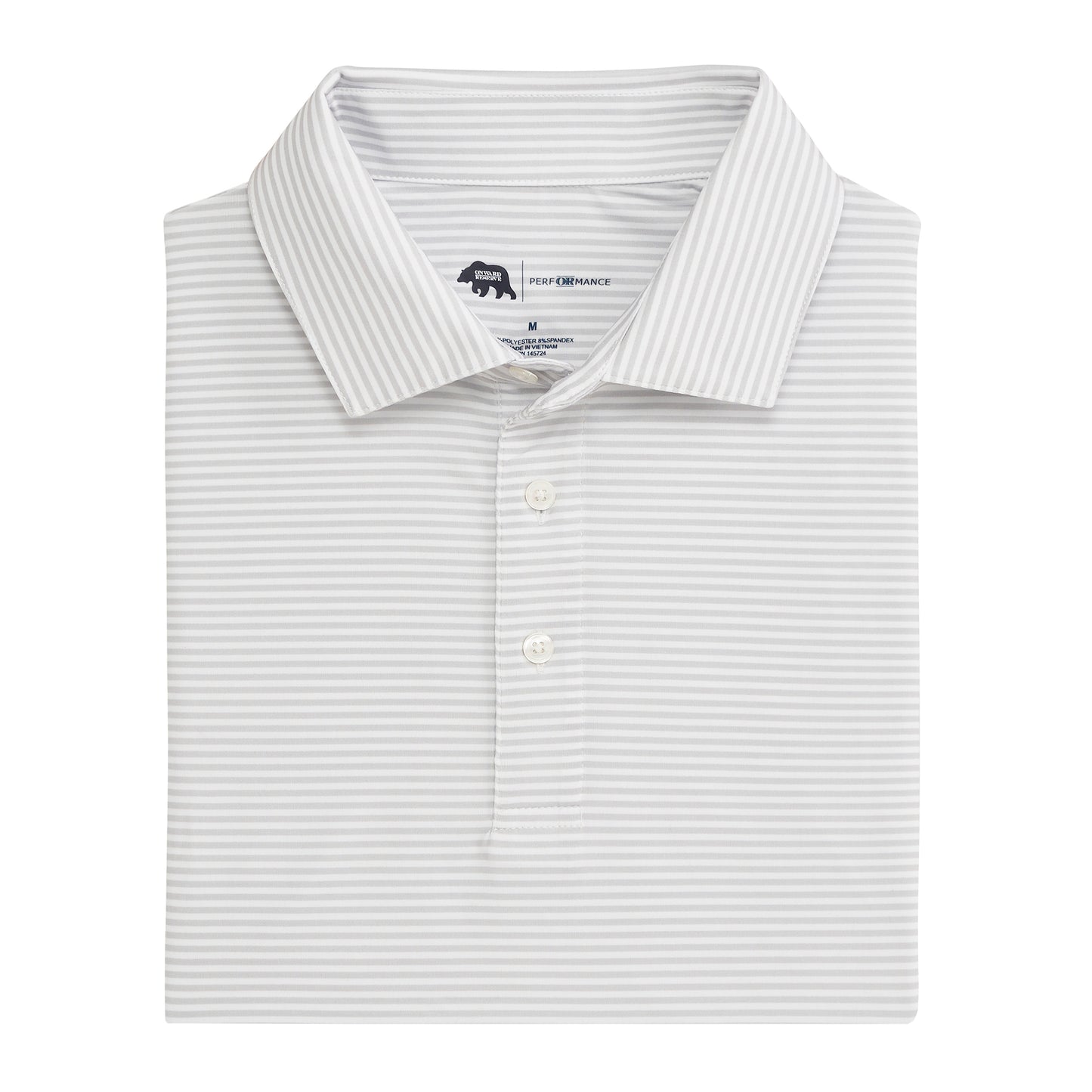 Echo Stripe Performance Polo - Harbor Mist