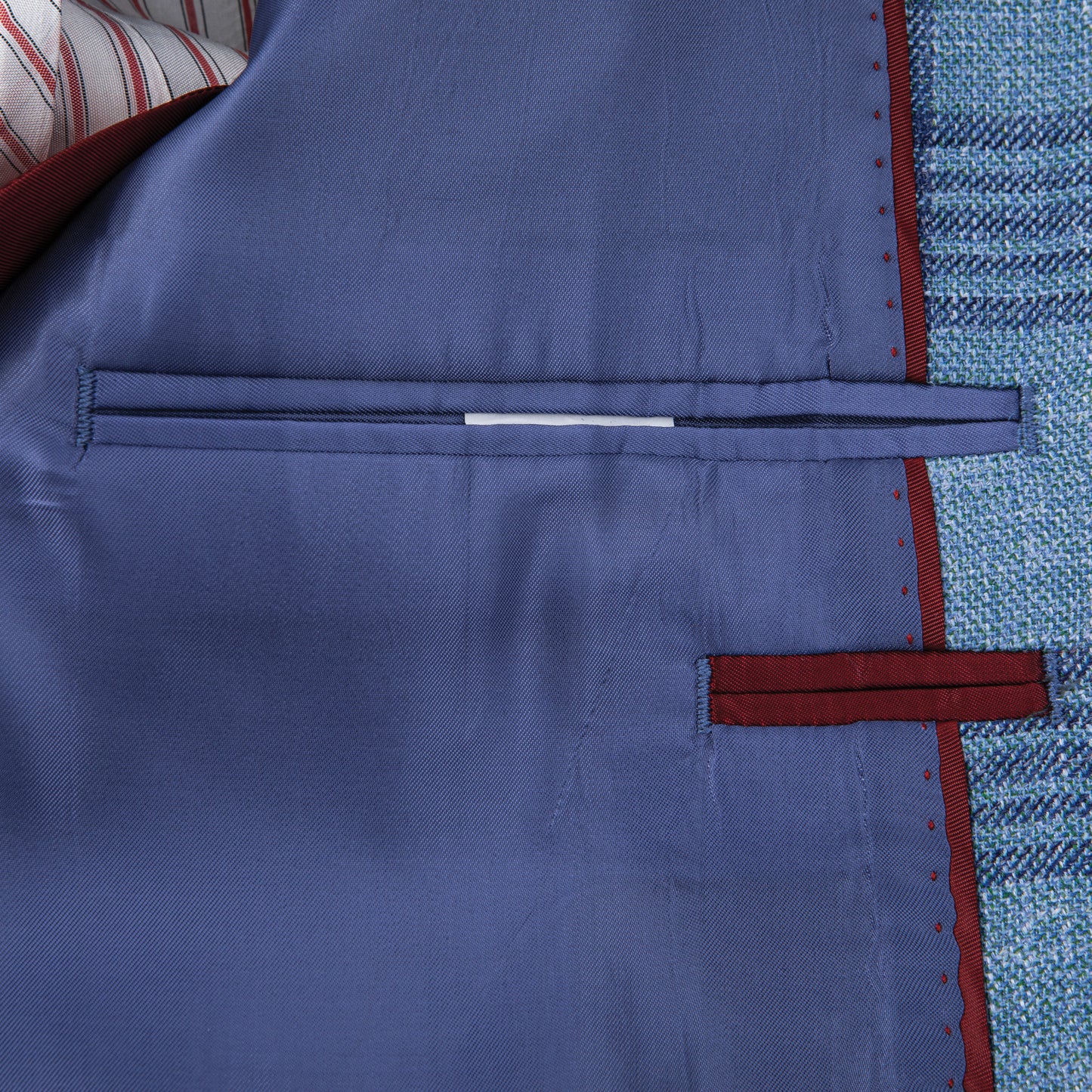 E. Thomas Provincial Blue Plaid Sport Coat