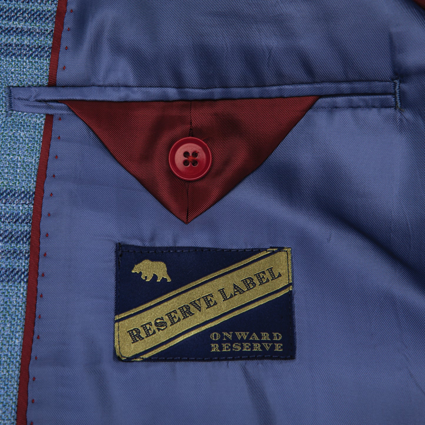 E. Thomas Provincial Blue Plaid Sport Coat