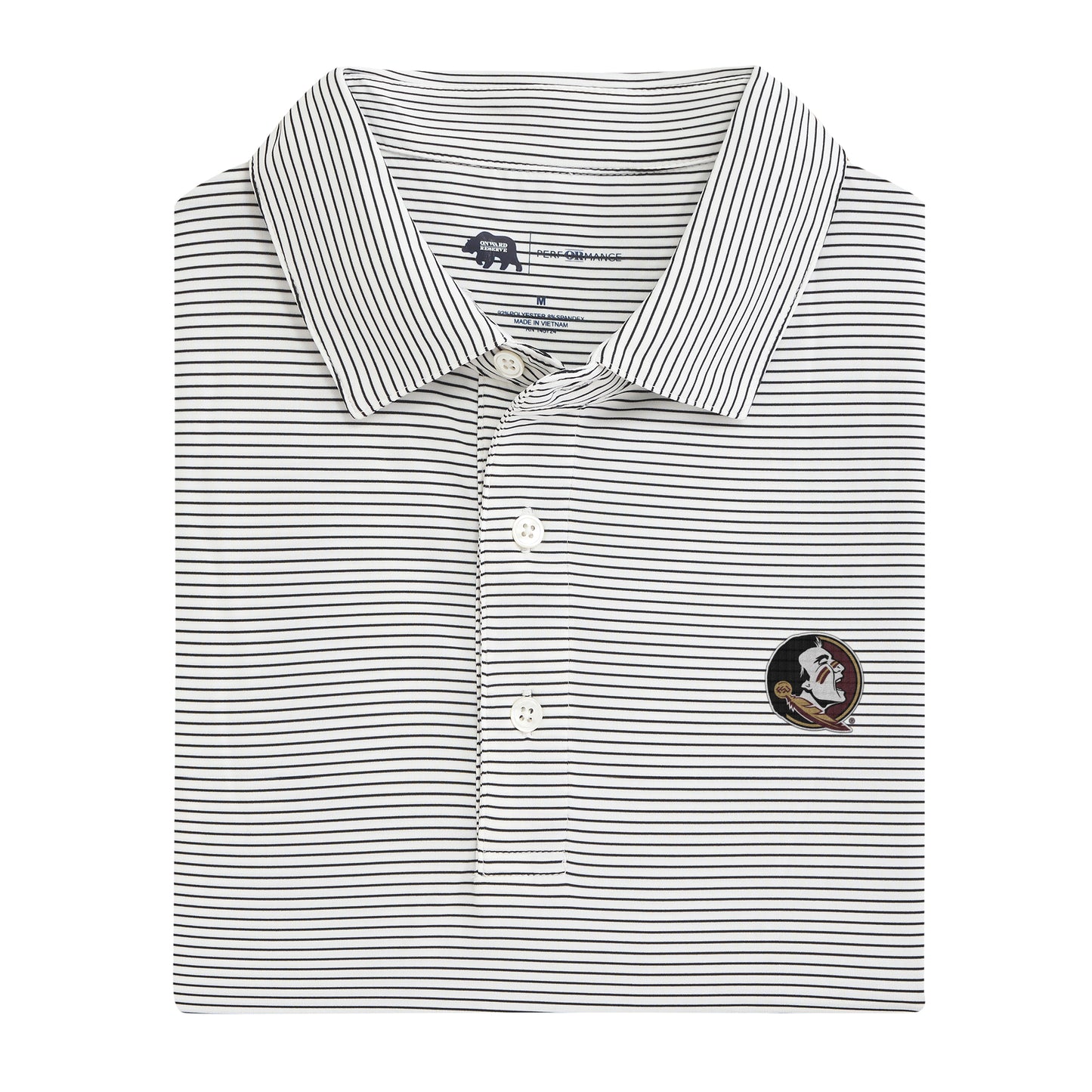 FSU Seminole Birdie Stripe Performance Polo