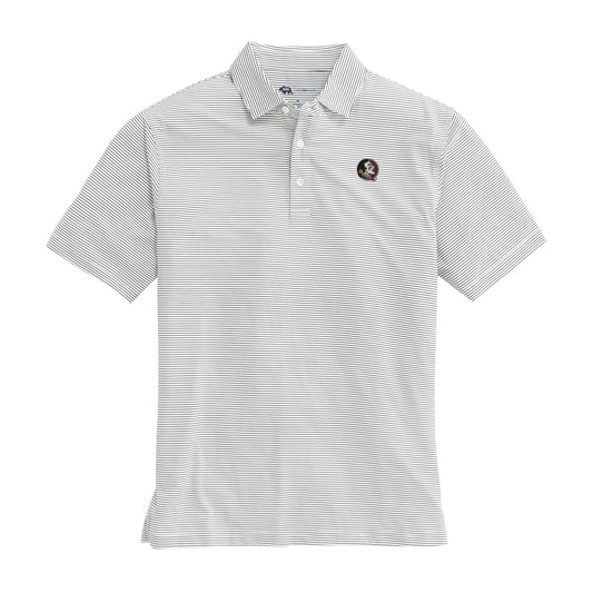 FSU Seminole Birdie Stripe Performance Polo - Black