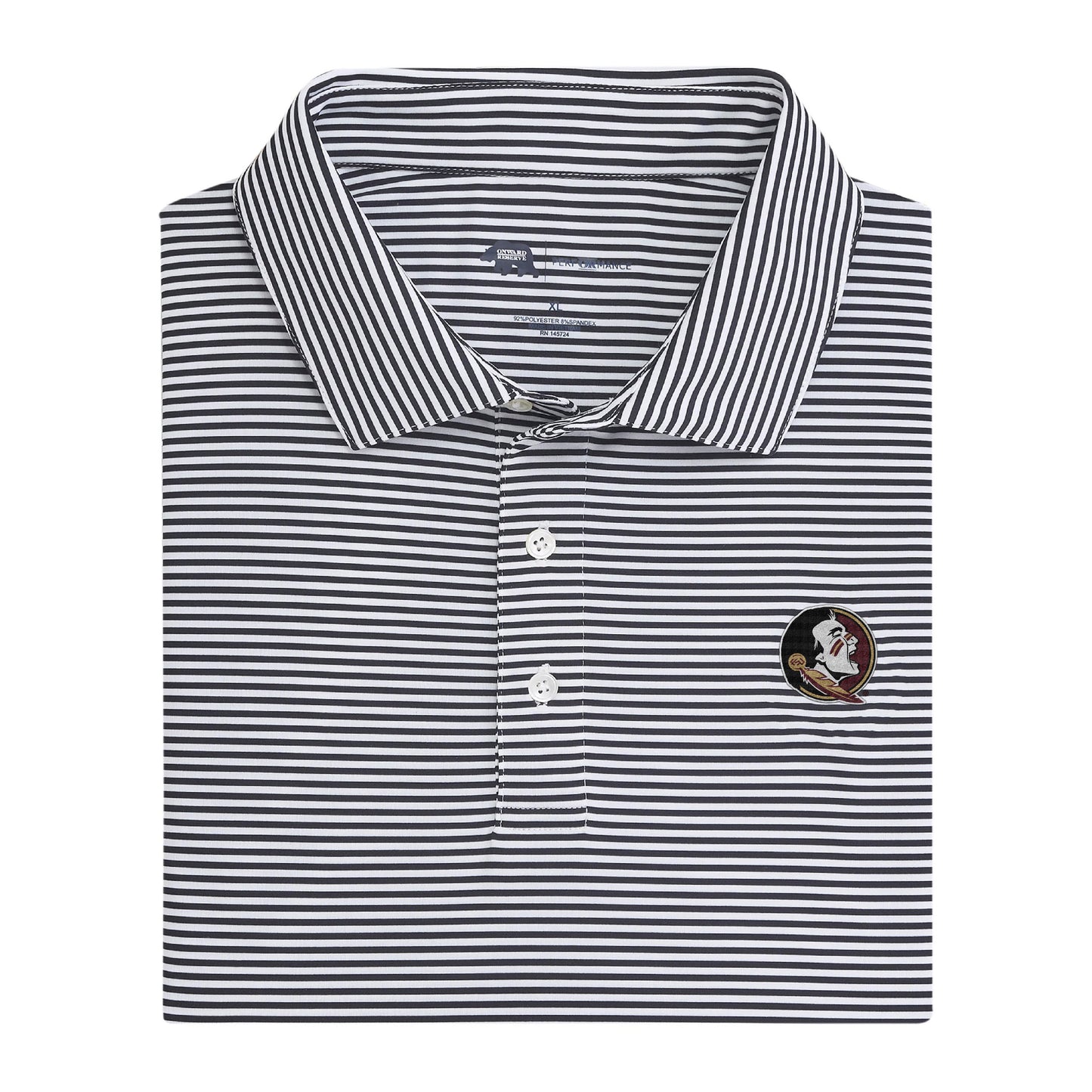 FSU Seminole Echo Stripe Performance Polo - Black