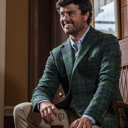 Fox Brothers Forest/Marina Plaid Sport Coat