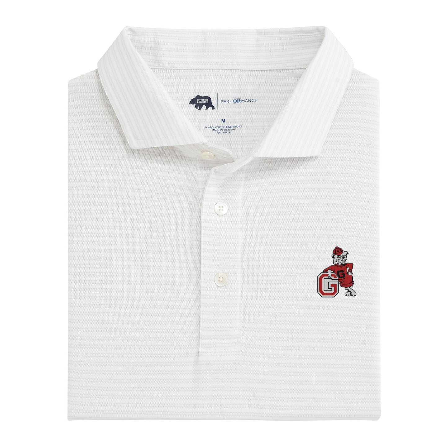 UGA G Dog Pairing Stripe Performance Pique Polo - Mirage Grey