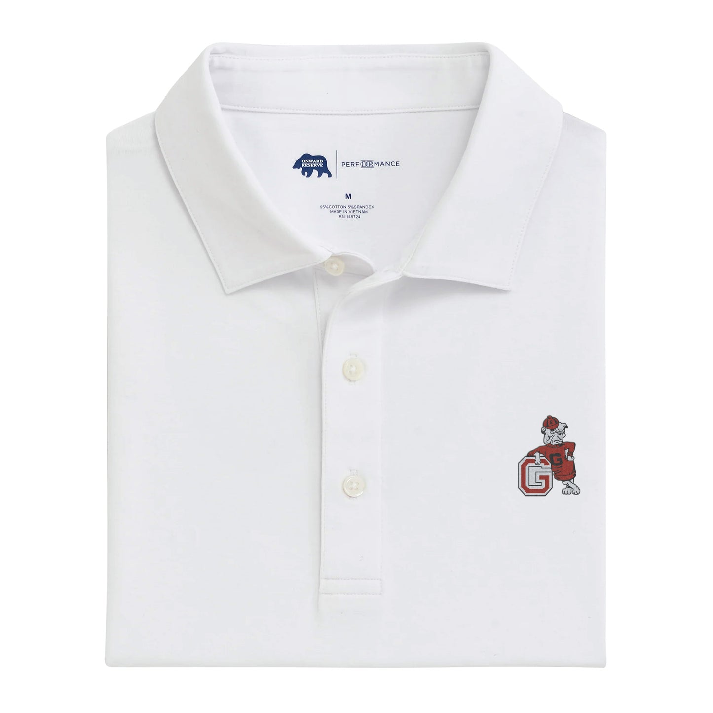 UGA G Dog Solid Icon Polo - White