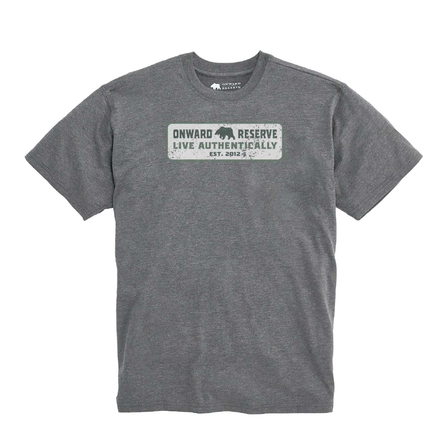 Live Authentically Vintage Wash Tee Shirt - Granite