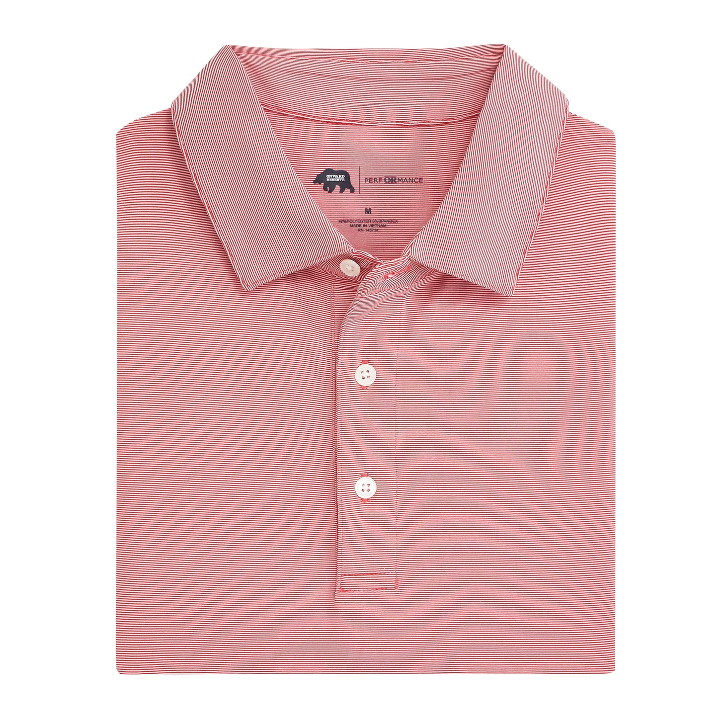 Hairline Stripe Performance Polo - Red