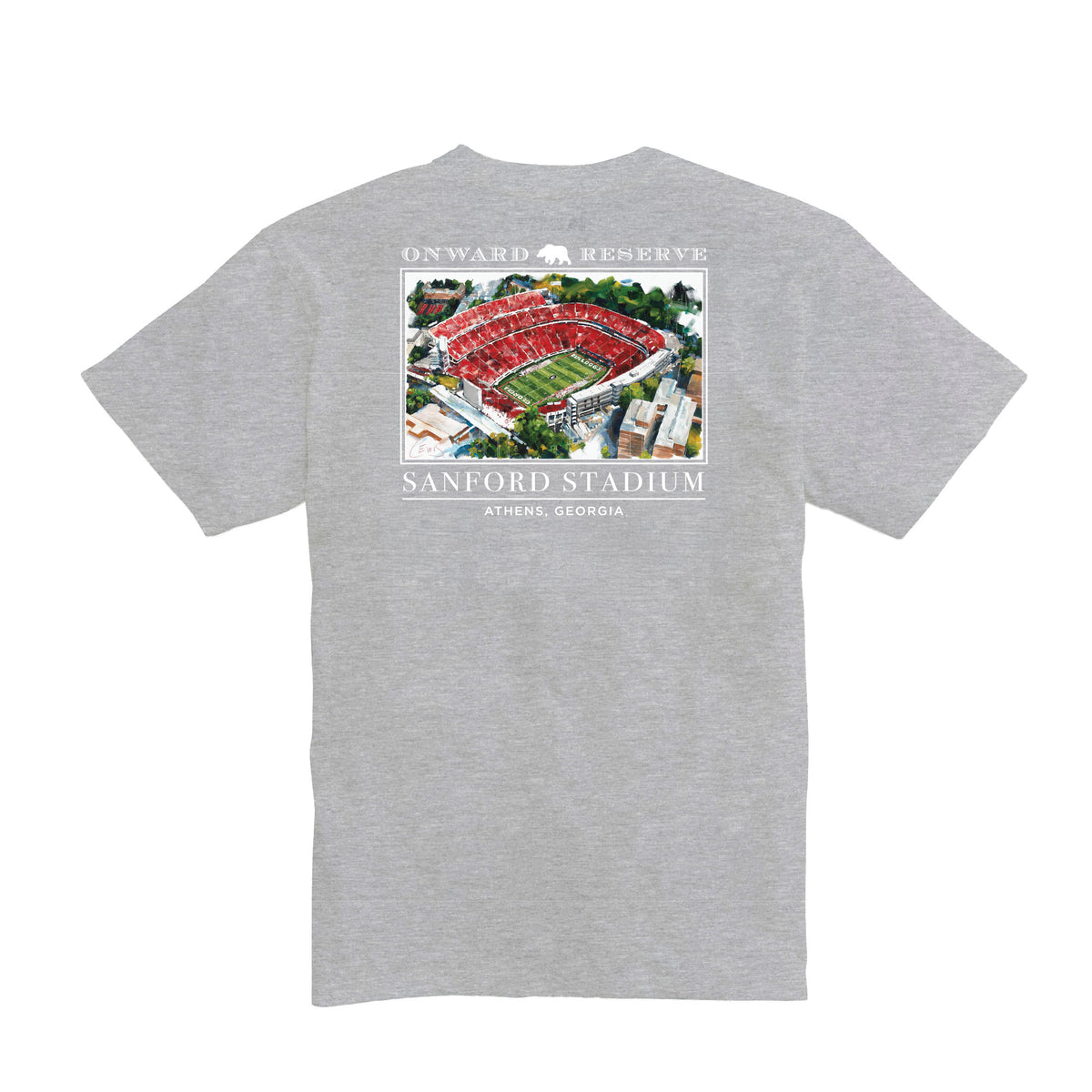 UGA Lewis Sanford Stadium Tee - Grey
