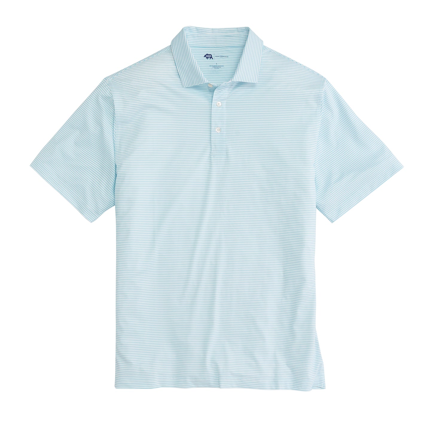 Birdie Stripe Performance Polo - Cabana Blue