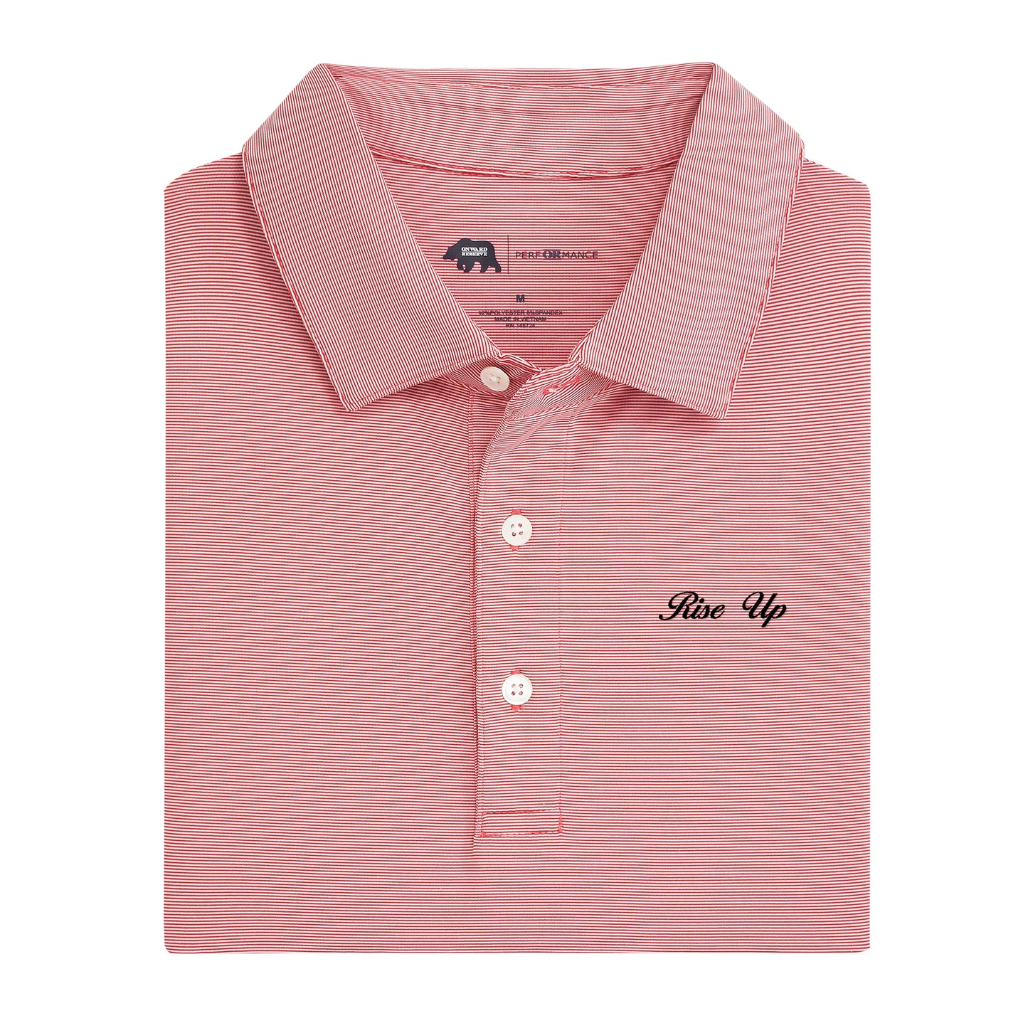 Atlanta Falcons Rise Up Vintage Script Hairline Stripe Polo - Red
