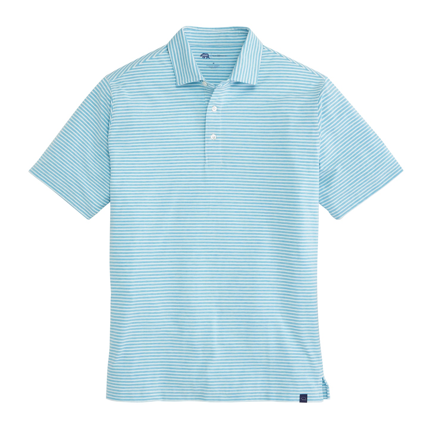 Row Stripe Icon Polo - Cabana Blue