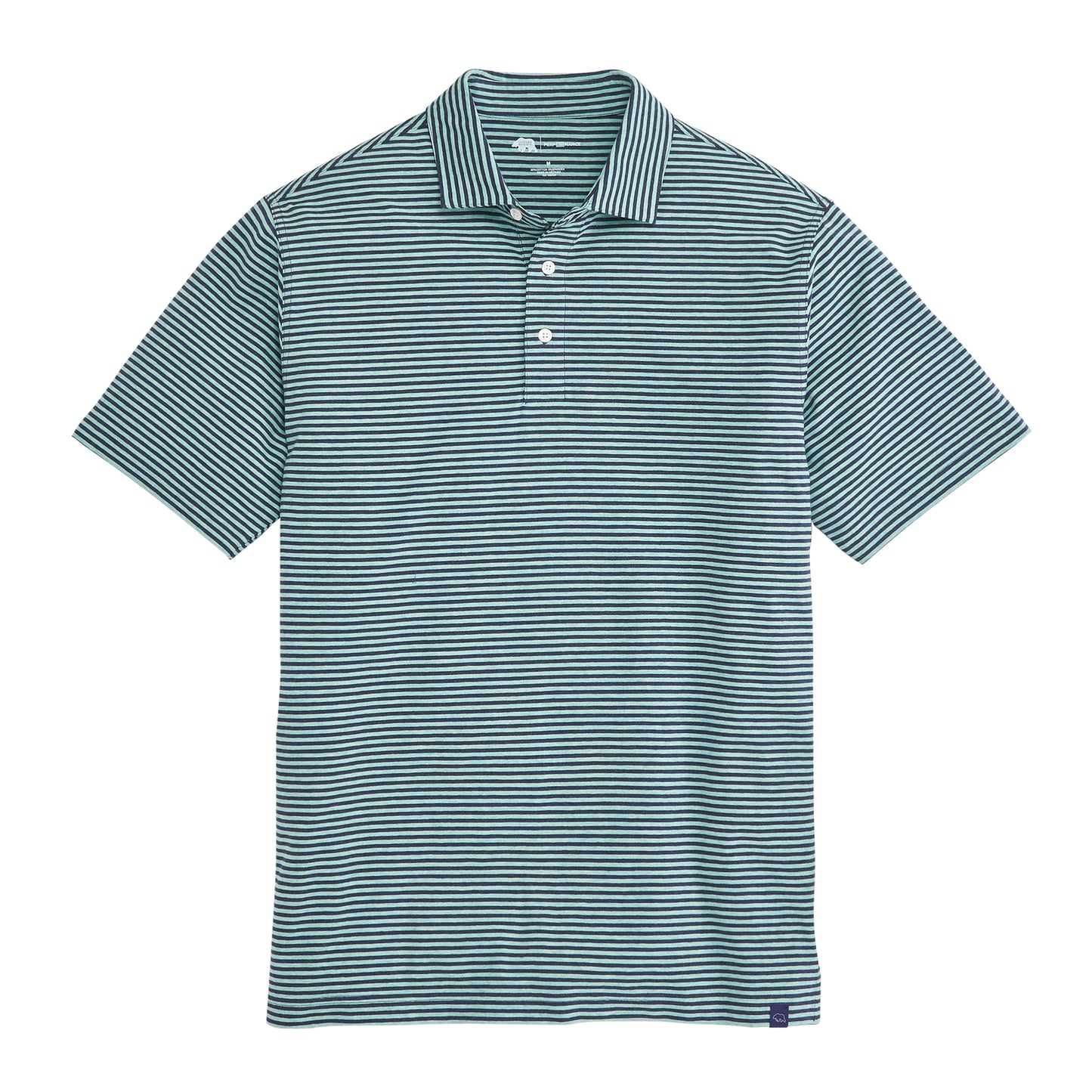 Row Stripe Icon Polo - Seafoam