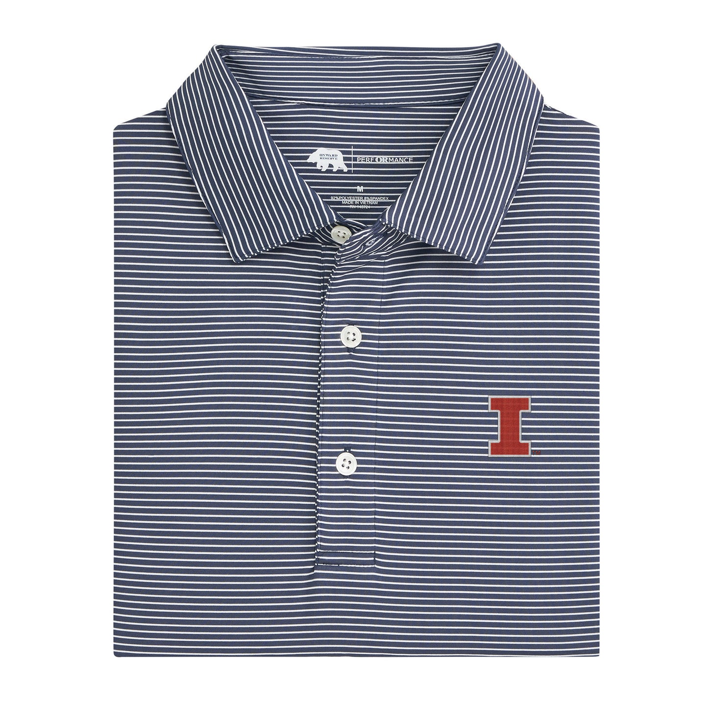 Illinois Birdie Stripe Printed Performance Polo