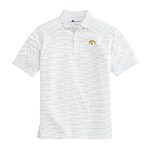 Iowa Birdie Stripe Performance Polo - Mirage Grey