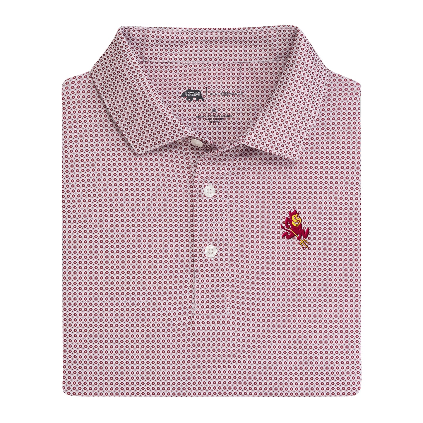 Arizona State Sparky League Printed Performance Polo - Maroon